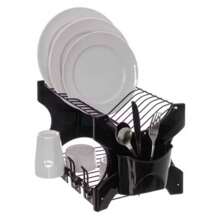 ROMA Dish Drainer Kitchen Sink 2 Tiers Cup Plate Cutlery TOP - Black - View 1
