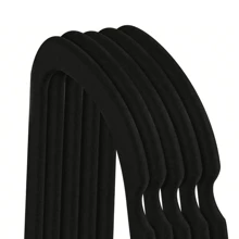 Ganchos Metálicos para Ropa - Alta Calidad, Terciopelo Negro y Antideslizantes de Adulto - Negro - Ver 5