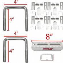 Juego de 8 soportes giratorios galvanizados de 8 pulgadas Extreme Max 3006.7018 con herrajes para largueros de 2" x 3" de remolque