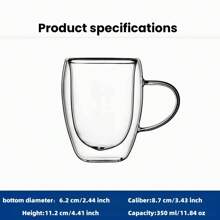 1 Cái Tên Tùy Chỉnh, Tùy Chỉnh Cá Nhân, Cốc Thủy Tinh Chịu Nhiệt Hai Lớp Chịu Nhiệt Có Nắp Quai Cầm, Cốc Nước Cách Nhiệt, Cốc, Cốc Nước Ép Sữa Cà Phê - trong suốt - Xem 6