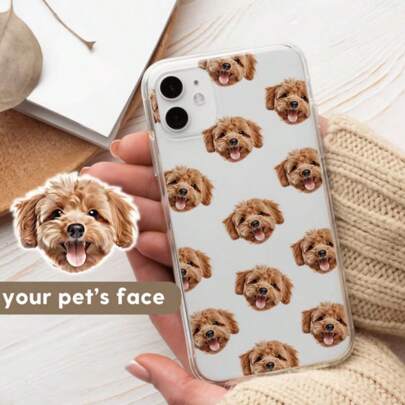 [Custom] Pet Phone CLEAR Case Using Pet Photo Custom Dog Phone Case Custom Cat Phone Case Personalized Phone Case Cat Or Dog Phone Case,Gift For Boy Friend Or Girl Friend,Family Gift,Pet Phone Case,2025 Halloween Accessories