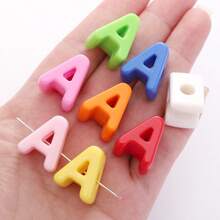 10pcs Letter 3D Beads -Random Color Mixing Of Number Beads, English Letter Beads- Used For Jewelry Creative DIY Make, Such As Bag Chains, Waist Chains,Phone Chains Accessories
