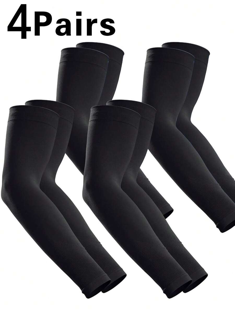 4Pairs Arm Sleeves, Cooling UV Sun Protection Sports Compression For Men/Women