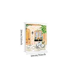 1pc Framed Canvas Poster Cute House, Summer Chic Wall Art Canvas Paintings Ideal Gift For Bedroom Living Room Corridor Wall IcArt Wall Decor Room Decoration