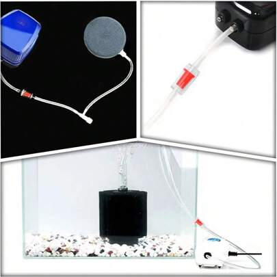 2PCS Length 5cm Diameter 4mm Fish Tank Oxygen Pump Air Pipe Check Valve Aquarium Accessories Oxygen Pump Pipe Check Valve Stop Valve Air Pump One-Way Valve, Used To Connect The Oxygenator To Prevent Water Backflow