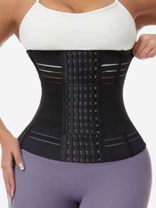 Ladies Two-Way Reinforced High Elasticity Body Shaping Breathable Waist Trainer Tummy Control Belt - Black - View 5