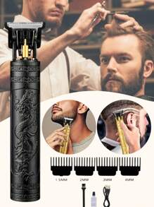 Afeitadora eléctrica y recortadora de barba 2-en-1 para hombres, maquinilla de afeitar recargable USB multifunción con 4 cabezales - Portátil para uso en el coche barberia, Cortadoras De Cabello Perfiladora Maquinas De Cortar Cabello Cortapelos, Recortadora de cabello eléctrica recargable,máquina eléctrica de corte de cabello con cuchilla aceitada para grabado de cabeza calva