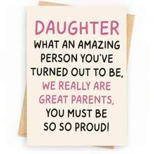 1/5 PCS, Funny Happy Birthday Card For Daughter, Daughter Gift From Mom Or Dad, Daughter Gifts For Daughter, 10th 13th 16th 18th 21st 30th 40th 50th Birthday Gifts Decorations For Women Including Envelope