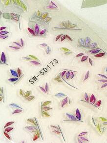 2 miếng dán móng tay hình lá 5D nhiều màu sắc, keo dán dạng pudding, thiết kế đường kẻ lá ánh kim hologram, miếng dán tự dính khắc hình cây mùa xuân/hè kiểu Y2K, trang trí móng tay nghệ thuật. - Nhiều màu - Xem 5