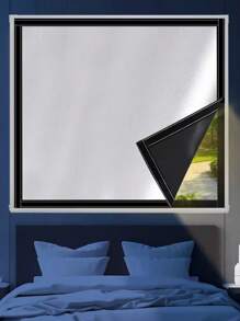 1 件白色遮光粘贴式自粘窗帘，遮阳，隔热，无需钻孔安装，2025 年新款