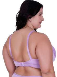 Plus Size Bra & Panty Sets - 紫丁香色 - 查看 2