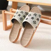 1 paire de chaussons unisexes à la mode et confortables, tige légère et respirante, semelle antidérapante, idéales pour l'intérieur et le salon, printemps/été