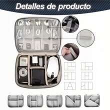 Estuche Organizador Cables Cargadores USB Audífonos Impermeable - Negro - Ver 3