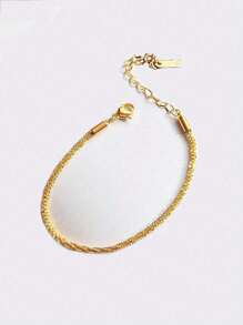 1pc Minimalist Stylish Personalized Jewelry Circular Chain Set, Smooth Metal Boxing Ring Design Unisex Bracelet, Suitable For Summer Party Outfit