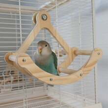 Parrot Pirate Ship Swing Toy Perch Playground Cage Decor Bird Supplies Suitable For Small-Medium Parrots Like Cockatoos, Conures, Greys