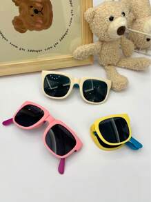 1副可折叠方形框架简约儿童眼镜 - 彩色 - 查看 6