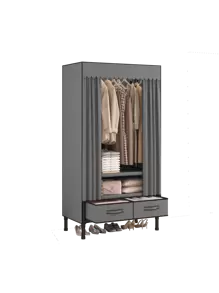 Armario moderno de fácil montaje con cajones - Elegante de plástico y acero inoxidable, mide 13.38 pulgadas de ancho, 3.7 pulgadas de alto y 27.36 pulgadas de largo, perfecto para almacenamiento en el dormitorio, armario portátil, armario portátil