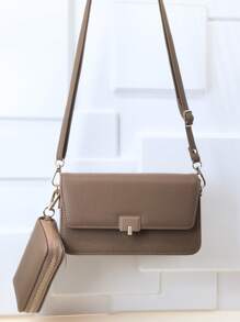 MINGYOU New Mini Messenger's Wallet Fashion Embroidery Soft Double Zipper Multi-Function Large Capacity Mobile Phone Bag, Sweet Cute Exquisite Women's Young Student Messenger Bag, Suitable For Shopping Dating Gift - Camel - View 3