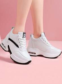 SOSENFER Comfortable And Versatile Height Increasing Women's Shoes - White - View 3