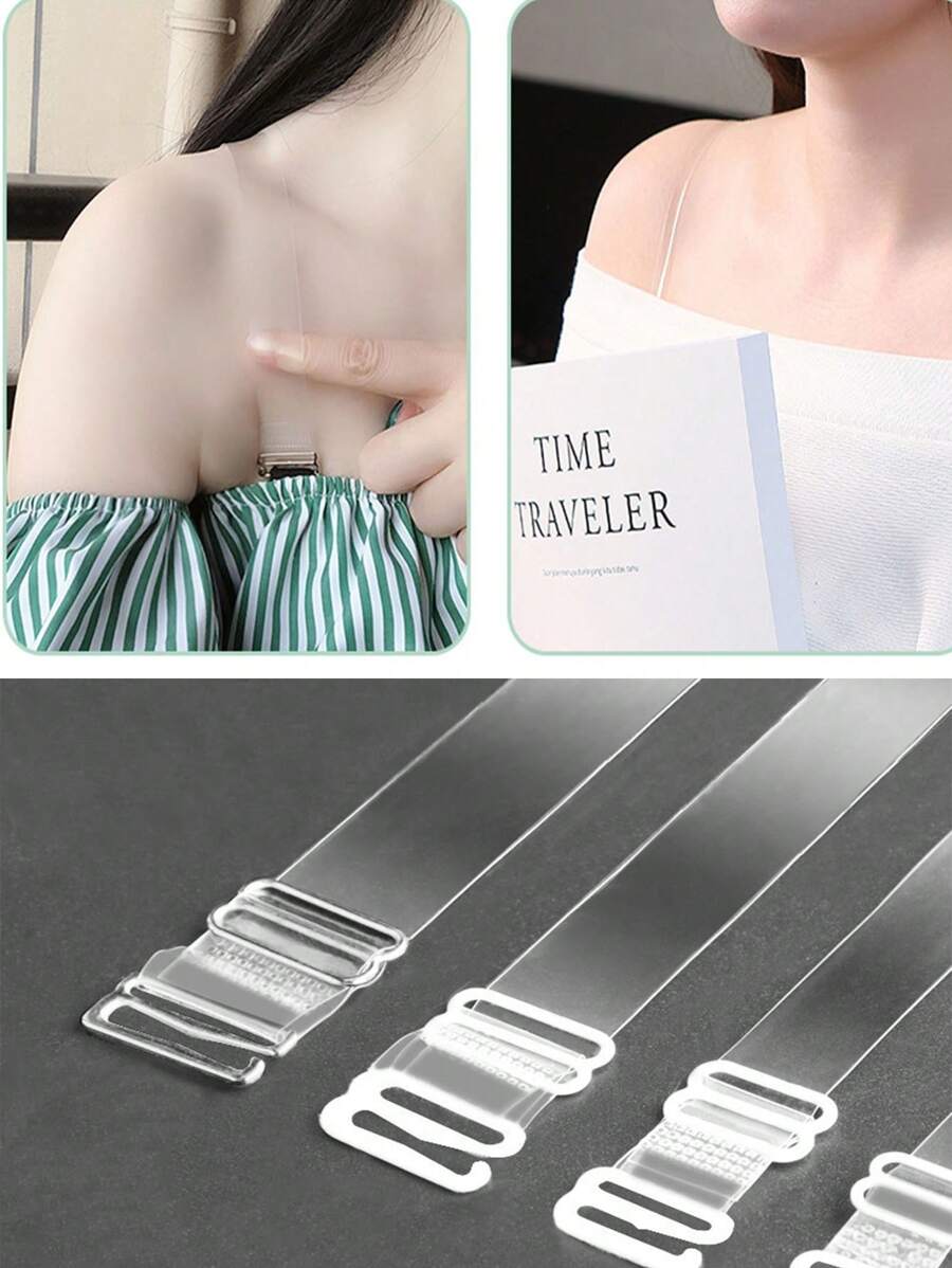 Pary przezroczystych pasków, przezroczyste, niewidoczne paski na ramię, antypoślizgowe i zapobiegające upadkom, regulowany rozmiar, wysoce elastyczne, niebrudzące, nieuciskające paski na ramię, cienkie, niewidoczne i piękne paski na ramię, niezbędne akcesoria do noszenia sukienek, akcesoria podróżne, akcesoria do szycia, paski na ramię, akcesoria odzieżowe, artykuły gospodarstwa domowego - Wielokolorowe - Zobacz 1