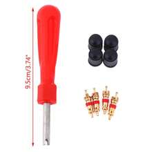 1 Set Tire Valve Service Kit 4 Valve Cores 4 Valve Caps 1 Valve Stem Screwdriver Tire Repair Tool For Car Motorcycle Bus Truck