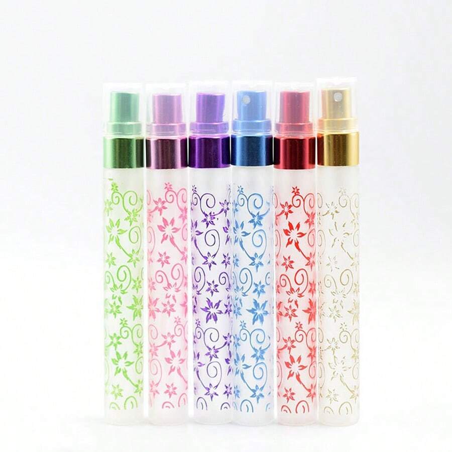 磨砂印花玻璃香水瓶，带圆形铝盖，无 PVC，无香味，可再填充雾化器容器，可再填充香水瓶