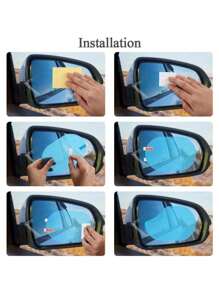 4pcs/Set 2pcs Car Rearview Mirror+2 Side Windows Rainproof Film Rearview Mirror Rainproof Tape - Multicolor - View 6