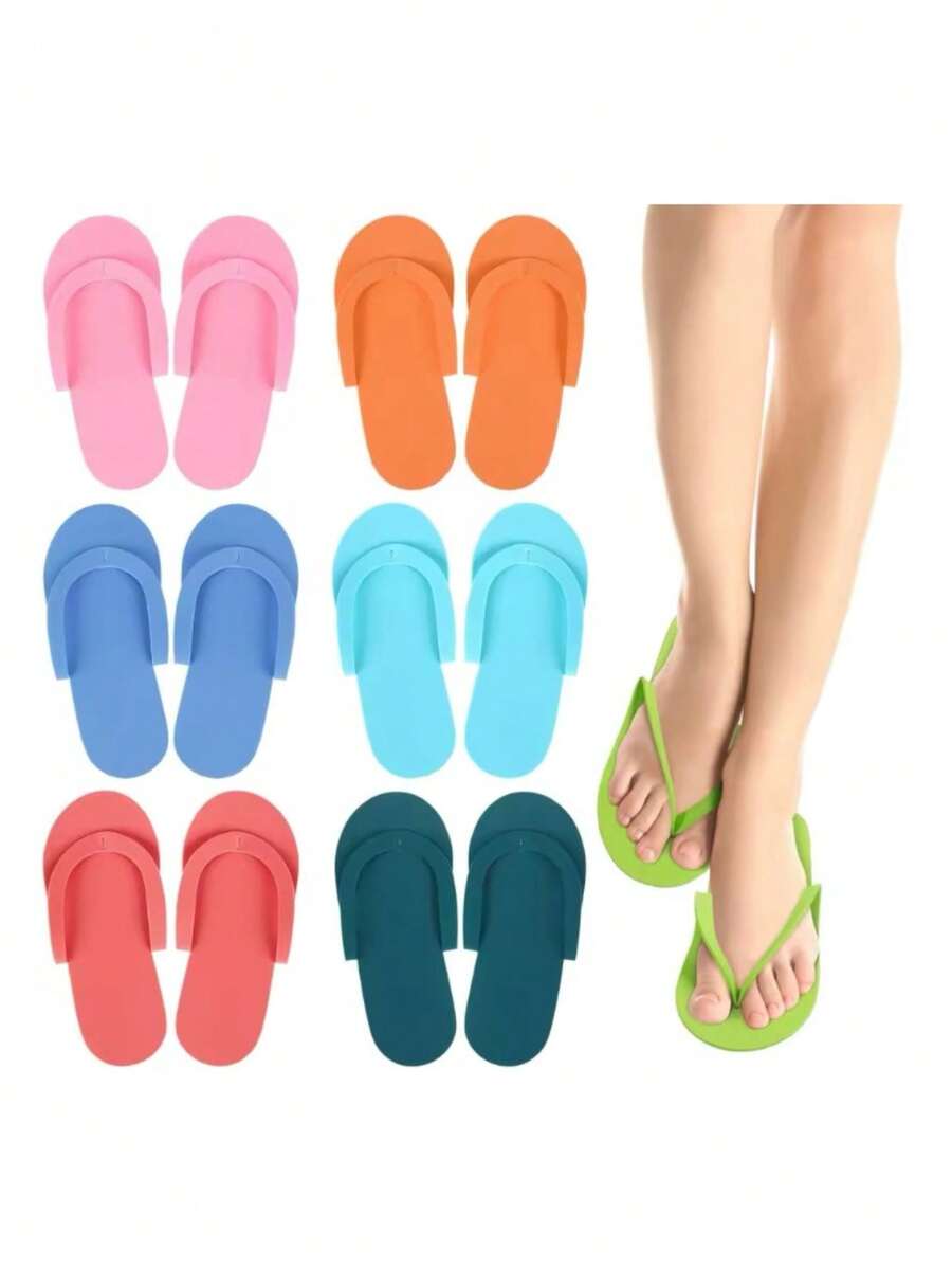 DISPOSABLE TRAVEL SANDALS SPA PEDICURE FOAM FOOT CARE - Multicolor - View 1