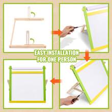 Easel Accessory Set, 32 PCS Kid's Art Easel Painting Kit Including Chalks, Dry-Erase Markers & Paper Rolls Or Magnetic Whiteboard, Chalkboard, Paper Roll, Supplies Set For Standing Or Tabletop Art Easel, Painting Accessories  Or Foldable Portable Drawing Board For Toddlers Boys And Girls - Desktop,3.97 lbs - 查看 6