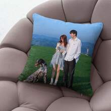 1 pièce Taie d'oreiller photo personnalisable DIY - Housse de coussin avec image personnalisée, convient aux couples, amis et amateurs d'animaux de compagnie - Polyester durable, tissu ultra doux, blanc - Cadeau parfait pour l'anniversaire et la décoration d'intérieur, Housse de coussin personnalisée, Imprimez le cadeau Taie d'oreiller