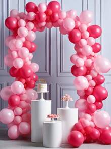 64/126 个粉色红色玫瑰红色乳胶气球套装，生日派对，节日气球，圣诞节，可爱气球，室内装饰气球，气球花环套件 - 彩色 - 查看 5