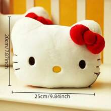 Sanrio قطعة واحدة/قطعتين من وسادة مسند رأس السيارة من كيتي الأبيضالناعمة كشخصية الرسوم المتحركة،مصنوع من قماش البوليستر، زينة جميلة للمنزل والغرفة وغرفة النوم والمكتب والأريكة، هدية مثالية لأعياد الميلاد وأعياد الحب