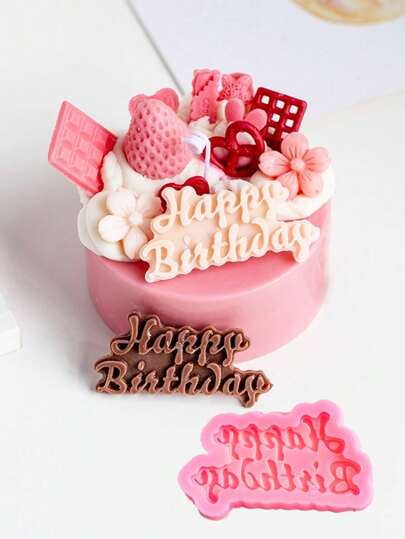 1 pieza Molde para tarta de cumpleaños feliz, suministros de cocción, molde para decoración de tartas