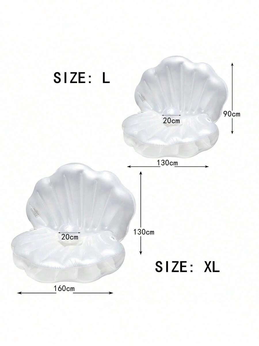 Inflatable Shell Shaped White PVC Seashell Pool Float, Blow Up Giant ...