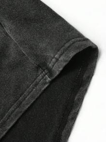 Men's Casual Acid Wash Distressed T-Shirt, Spring/Summer - Black - View 6