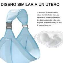 Baby Carrier Wrap, Adjustable Baby Carrier, Breathable Ergonomic Baby Backpack, Portable Baby Carrier, Light And Breathable Cotton, Adjustable To Various Positions - 藍色 - 查看 6