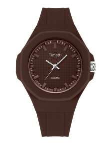 1 件男女通用休闲运动风格个性化硅胶表带石英腕表，适合日常佩戴