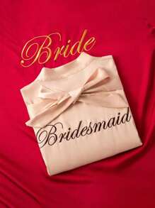 1 件套睡衣女士春夏季婚礼伴娘睡衣新娘礼服闺蜜派对刺绣浴袍新娘浴袍婚礼派对婚礼用品户外婚礼节日派对用品家居浴室装饰 - 彩色 - 查看 5