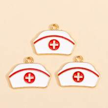 10pcs Cartoon Medical Theme Enamel Metal Nurse Outfit, Nurse Cap, Stethoscope, Syringe, Thermometer Charms For DIY Crafts, Nurse's Day, Key Chain, Earrings, Jewelry Gifts