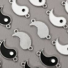 10对DIY太极小吊坠复古简约金属饰品项链手链制作吊坠合金首饰配件饰品零件 - 黑與白 - 查看 7