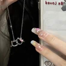 Sanrio Sanrio Vintage Kitty Double Layer Cartoon Necklace, Suitable For Daily Wear, Gift For Friends And Family