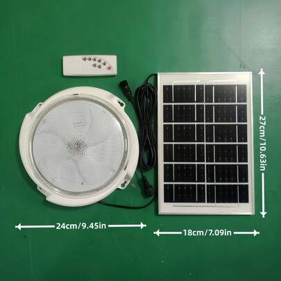 1 件太阳能 LED 吸顶灯，ABS 材质，带定时器和遥控器，强大的户外花园装饰，适用于家庭门廊、露营应急灯（小尺寸带 18650-800mAh 电池，中尺寸带 18650-1200mAh 电池，大尺寸带双 18650-1200mAh 电池）