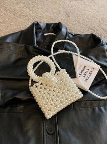 New Fashion Mini Round Ring Beaded Hand Carry Crossbody Bag Cellphone Pouch - Square - View 2