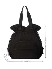 peach tree 大容量多功能桃树尼龙背包，双肩带，手持，肩带，笔记本电脑隔层，干湿分离，纯色，旅行，情侣，情人节，行李袋，节日，健身，学校，商务，礼物，返校，宿舍，万圣节，圣诞节，尖叫包，女士，旅行包，冬季圣诞礼物，与背包配件完美搭配返校必需品 - 黑色 - 查看 3