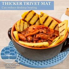 1/4 Pcs Round Honeycomb Silicone Placemat Insulation Pad, Anti Slip Pot Holder, Easy To Clean And High-Temperature Resistant Table Mat, Desktop Protection, Protection From Heat Damage To Cooking Utensils, Easy To Clean - Multifunctional Kitchen Accessory, Home Kitchen Table Decoration