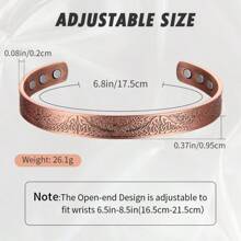 1pc 99.9% Copper Magnetic Bracelet, Men's And Women's Models, Life Tree Series, Couple Bracelet, Perfect Gift.