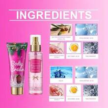 Body Bath Gift Set, Body Lotion 120ml + Body Milk 3.53oz, Improve Skin Texture, Make Skin Feel Smoother, Moisturize Skin, Make Skin Look Younger. - Hot Pink - View 9