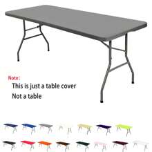 1 件矩形桌布，涤纶牛奶丝桌布，抗皱可洗弹性桌布保护套，适用于室内、室外、露台、野餐、露营、派对、婚礼