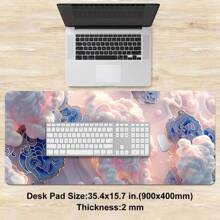 1 件 飘进东方梦境：精致云朵 - 图案鼠标垫游戏鼠标垫多尺寸键盘桌垫橡胶防滑办公鼠标垫办公桌配件键盘桌垫适用于学校办公室家庭礼物送给朋友家人