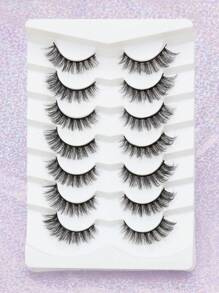 Ayrmilla 7 Pairs Natural Style False Eyelashes, Fluffy And Soft, Dense And Dimensional, Mink Hair Material, Long And Lightweight, Multi-Layer Design, Short Length - Black - View 4
